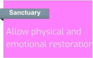 Sanctuary Allow physical and emotional restoration